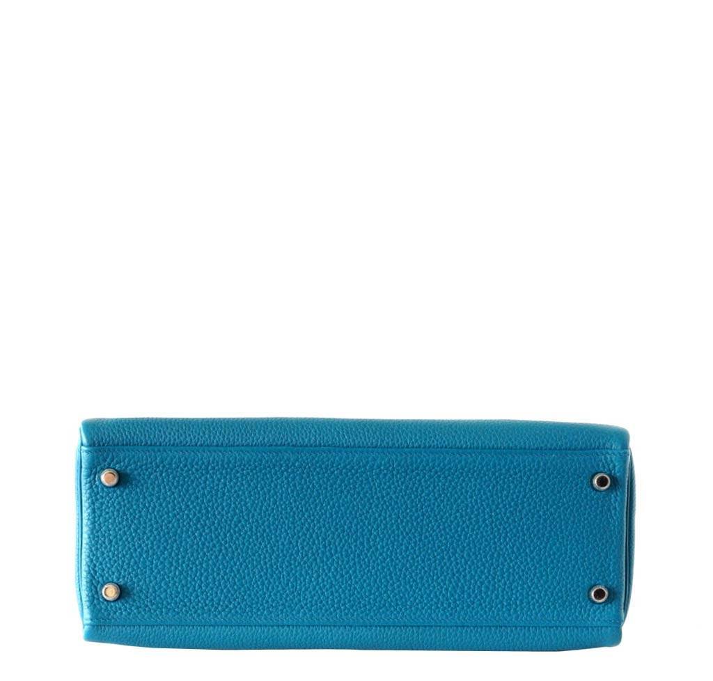 Hermès Kelly 32 Mou Blue Izmir Bag PHW