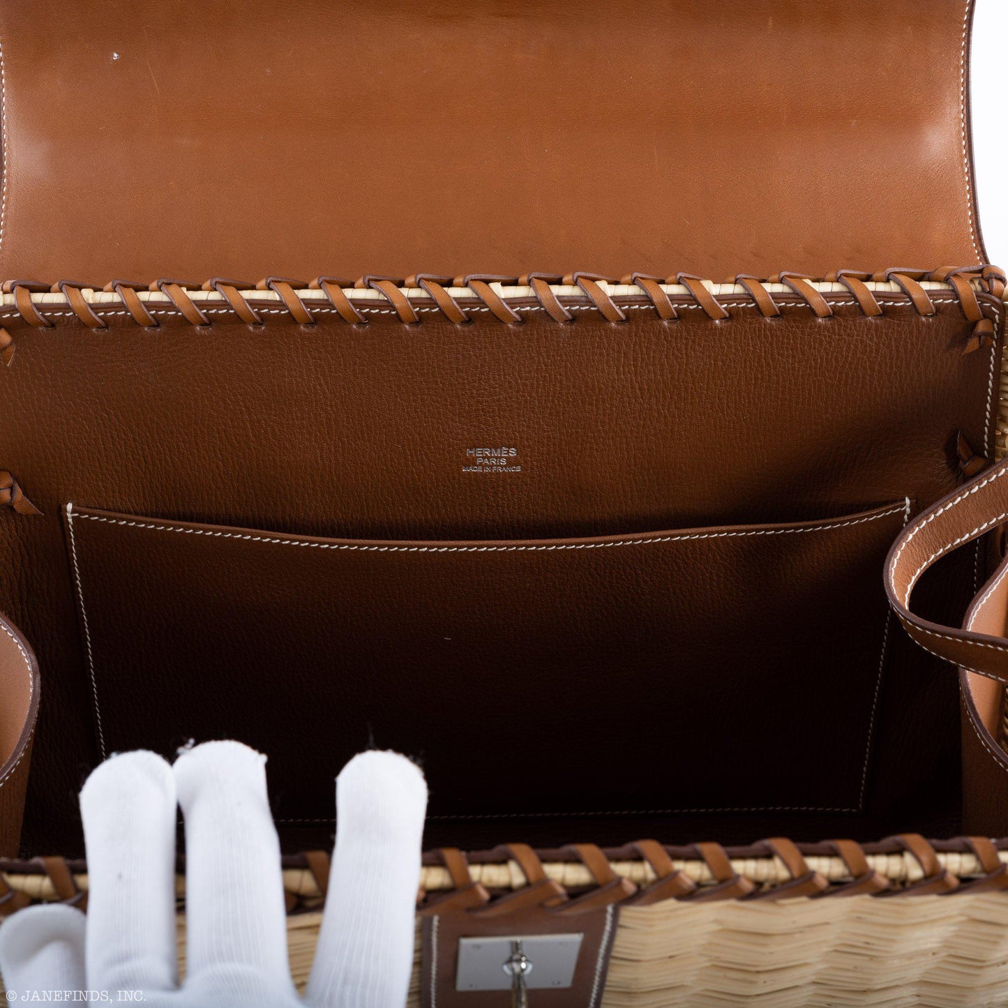 Hermes Kelly 35 Picnic, Wicker & Barenia leather Palladium Hardware - 2018, C