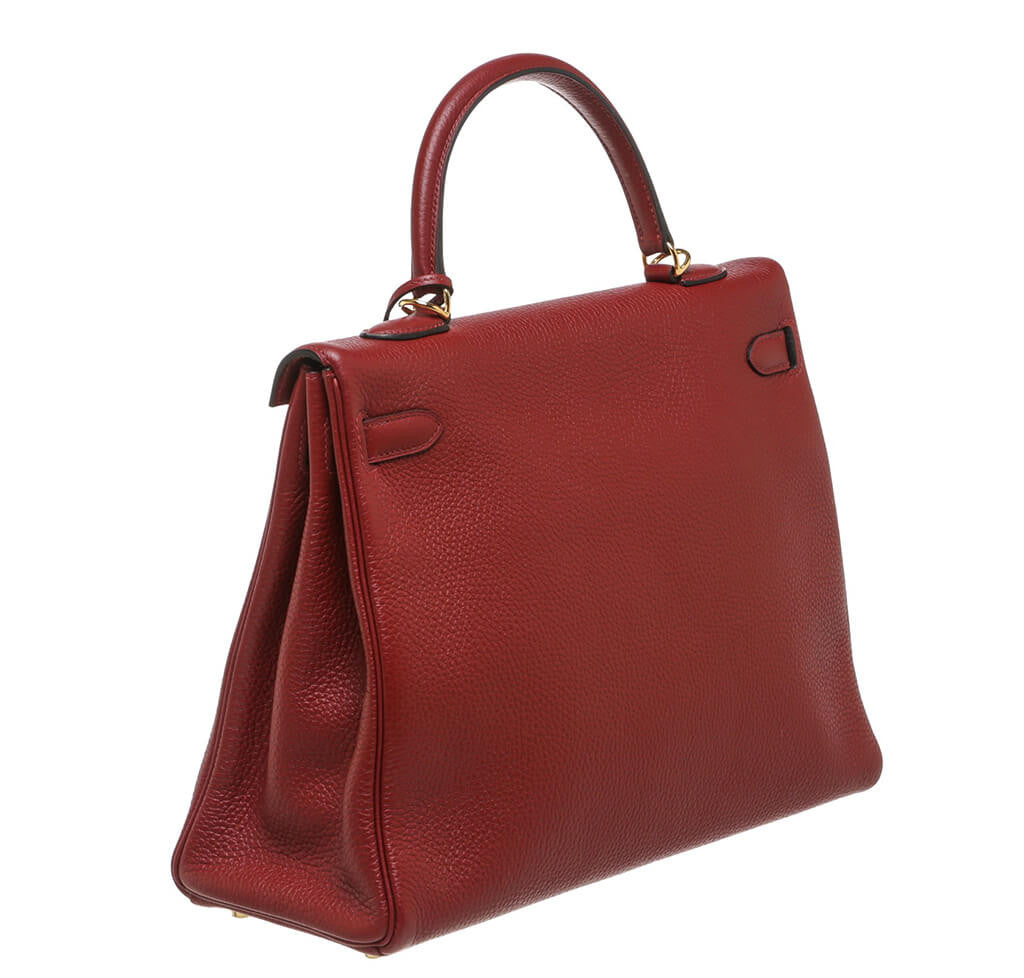 Hermès Rouge H Bag Kelly 35 GHW