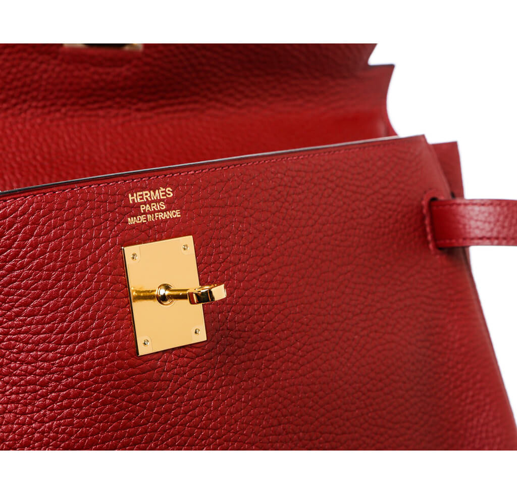Hermès Rouge H Bag Kelly 35 GHW