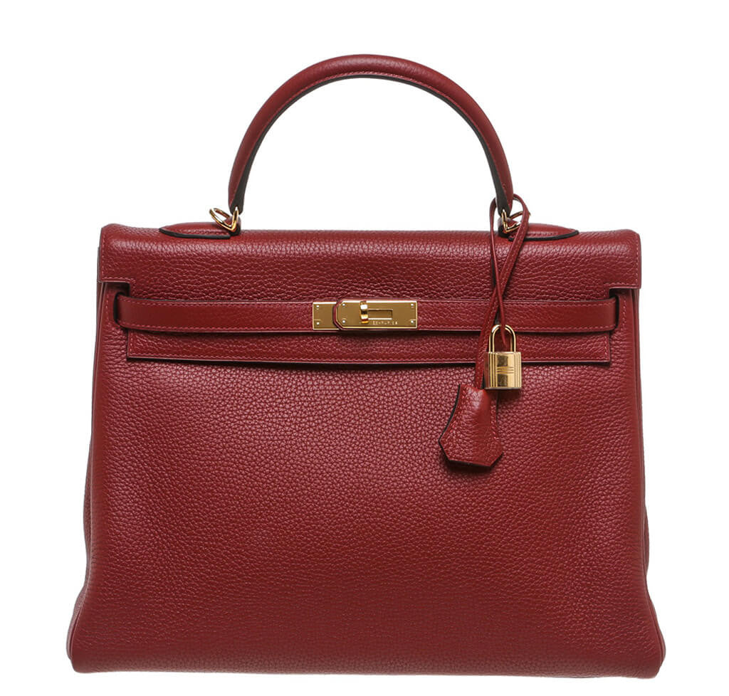 Hermès Rouge H Bag Kelly 35 GHW
