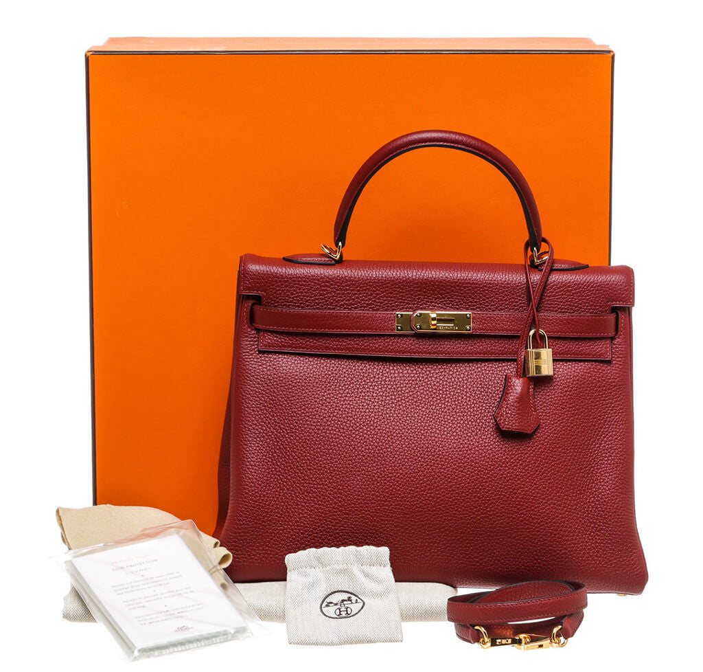 Hermès Rouge H Bag Kelly 35 GHW