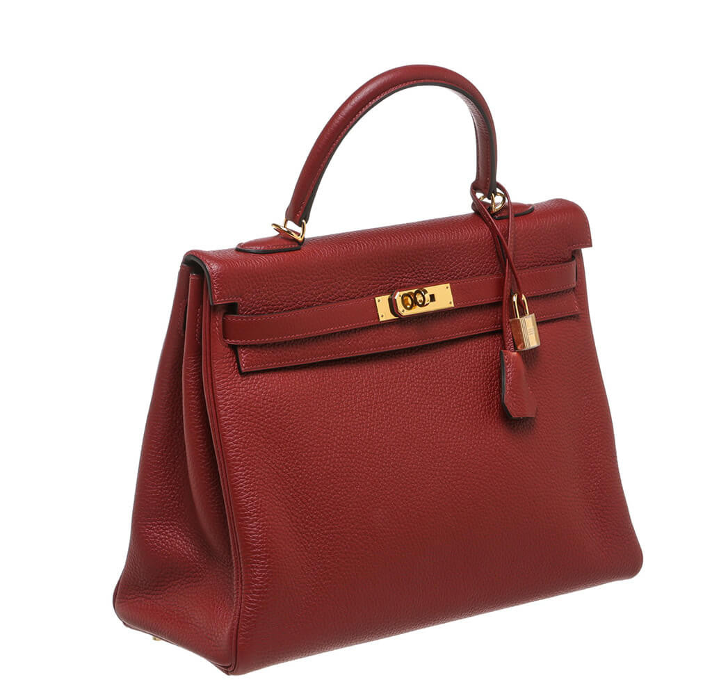 Hermès Rouge H Bag Kelly 35 GHW