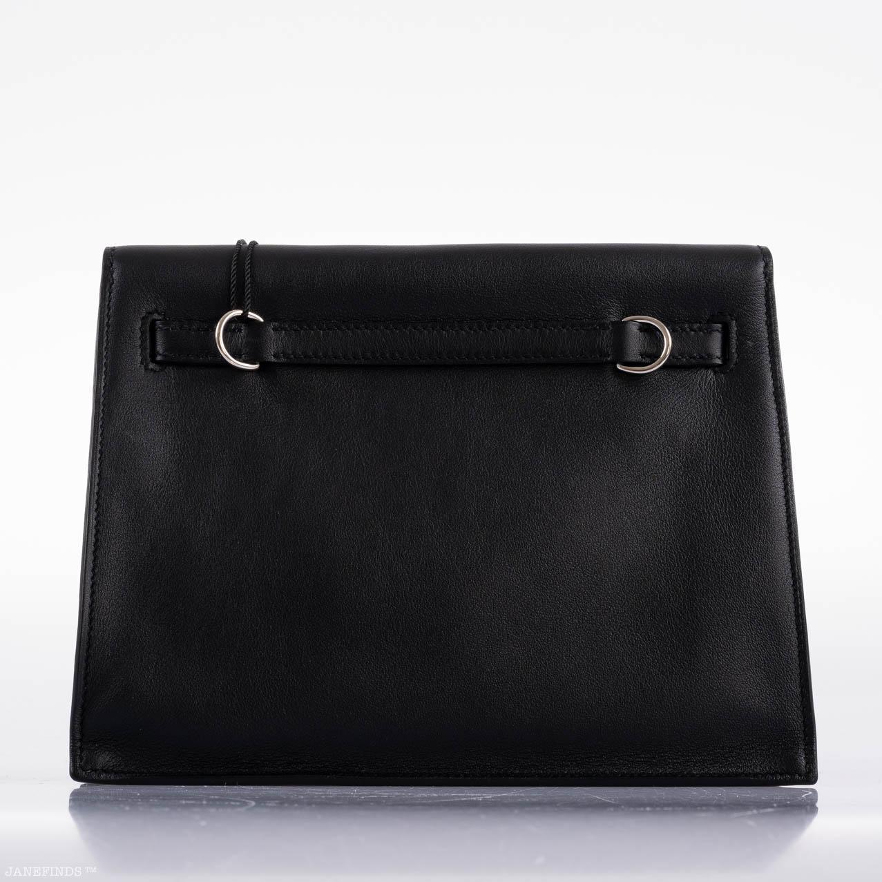 Hermes Kelly Danse II Black Swift with Palladium Hardware - 2020, Y
