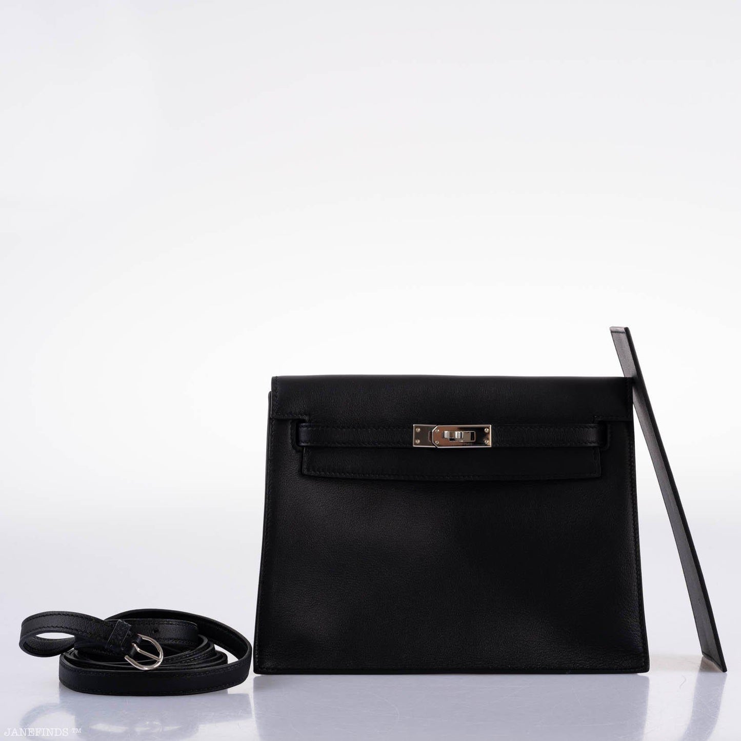 Hermes Kelly Danse II Black Swift with Palladium Hardware - 2020, Y
