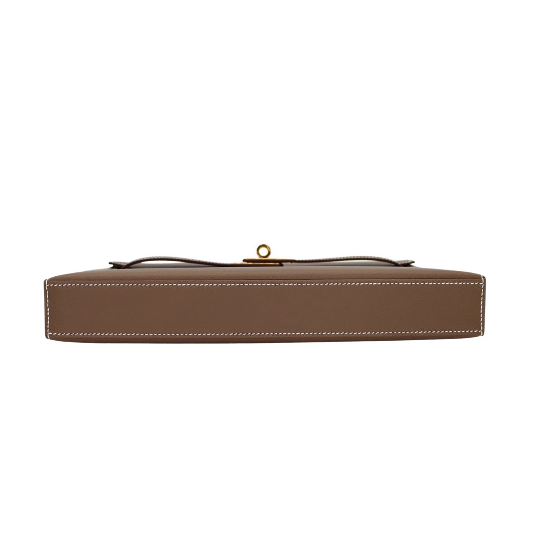 Hermès Kelly Elan Etoupe Epsom Leather Gold Hardware
