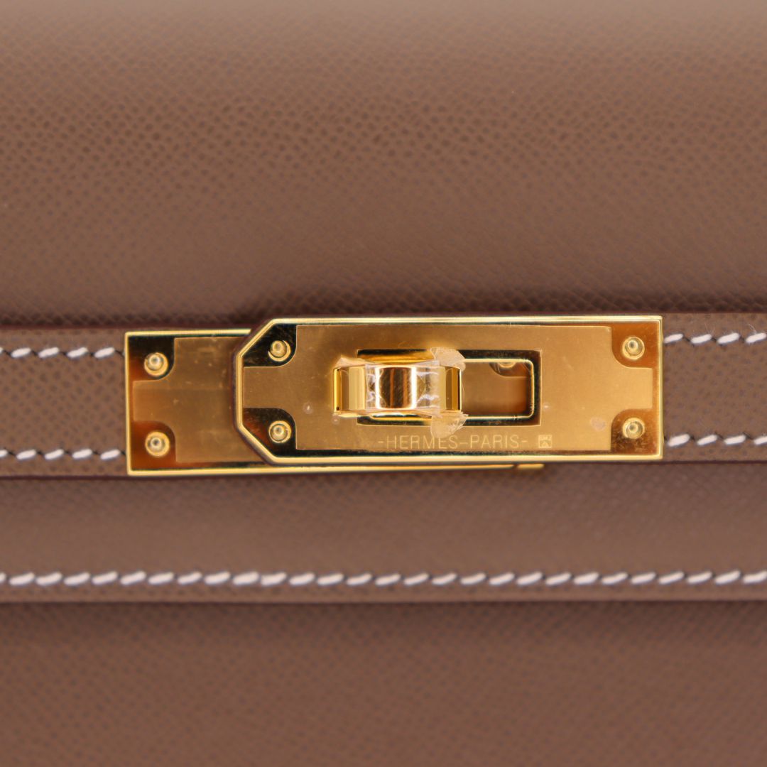 Hermès Kelly Elan Etoupe Epsom Leather Gold Hardware