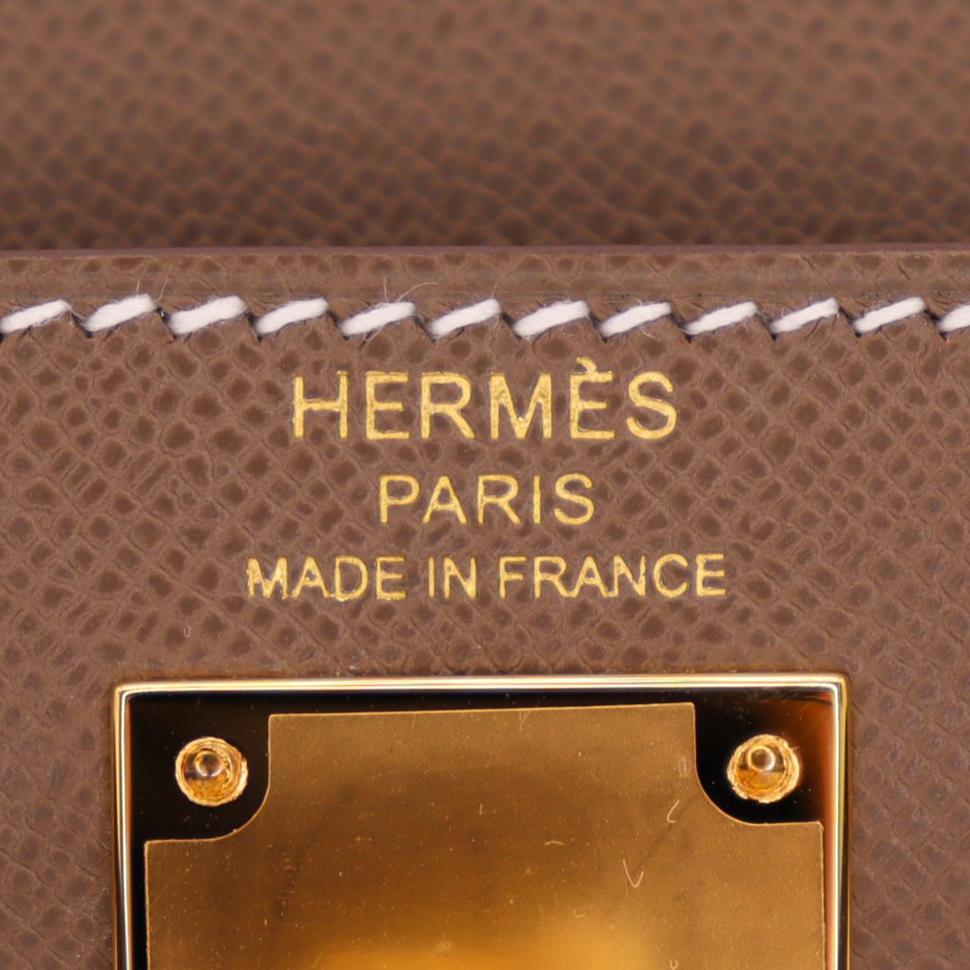 Hermès Kelly Elan Etoupe Epsom Leather Gold Hardware