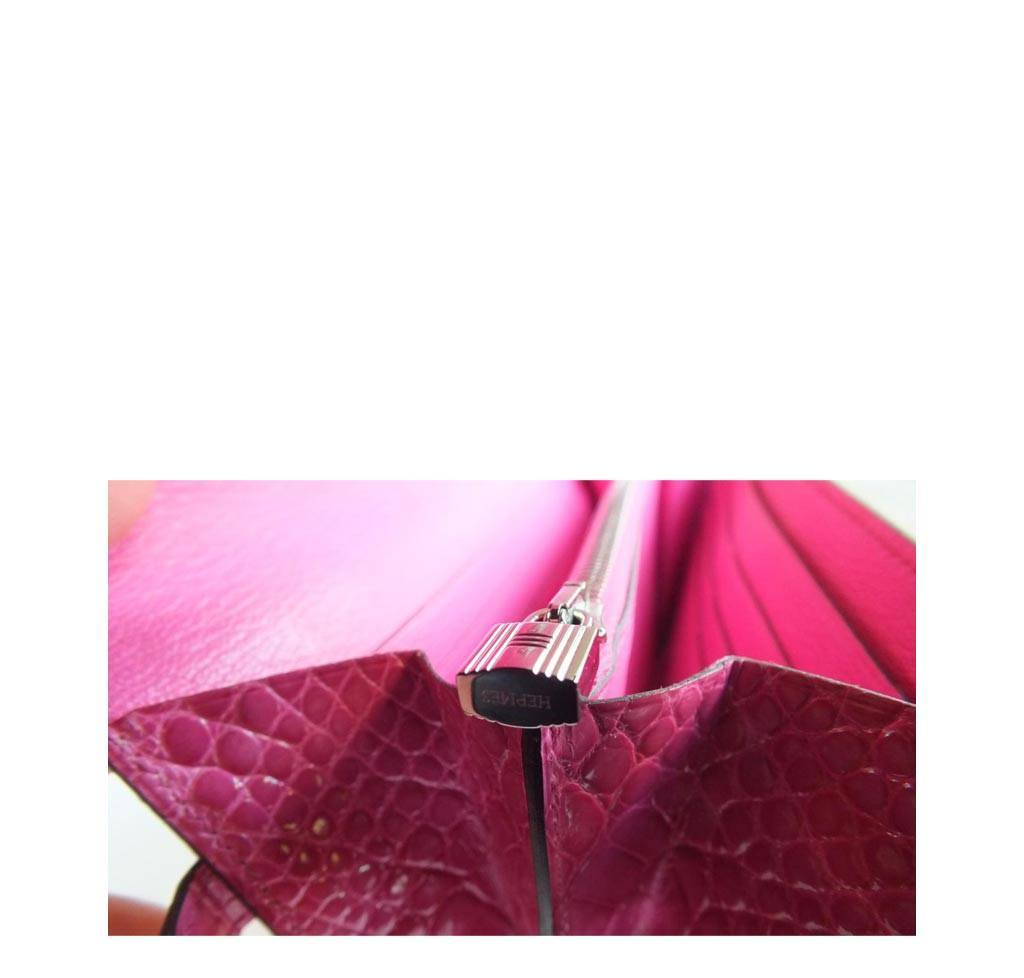 Hermès Kelly Long Wallet Clutch Fuchsia Bag
