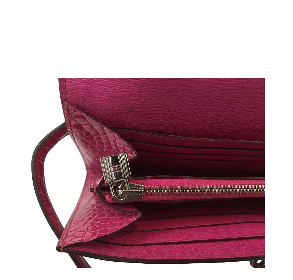 Hermès Kelly Long Wallet Clutch Fuchsia Bag