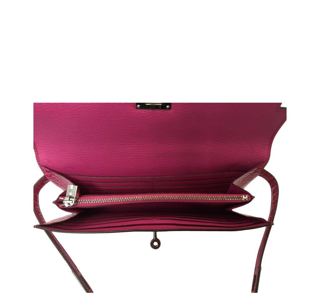 Hermès Kelly Long Wallet Clutch Fuchsia Bag