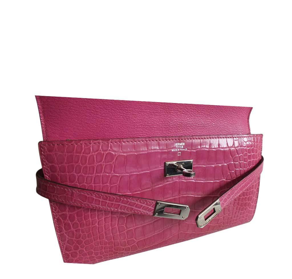 Hermès Kelly Long Wallet Clutch Fuchsia Bag