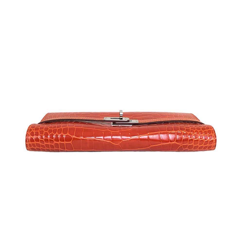 Hermès Kelly Long Wallet Orange Alligator Bag