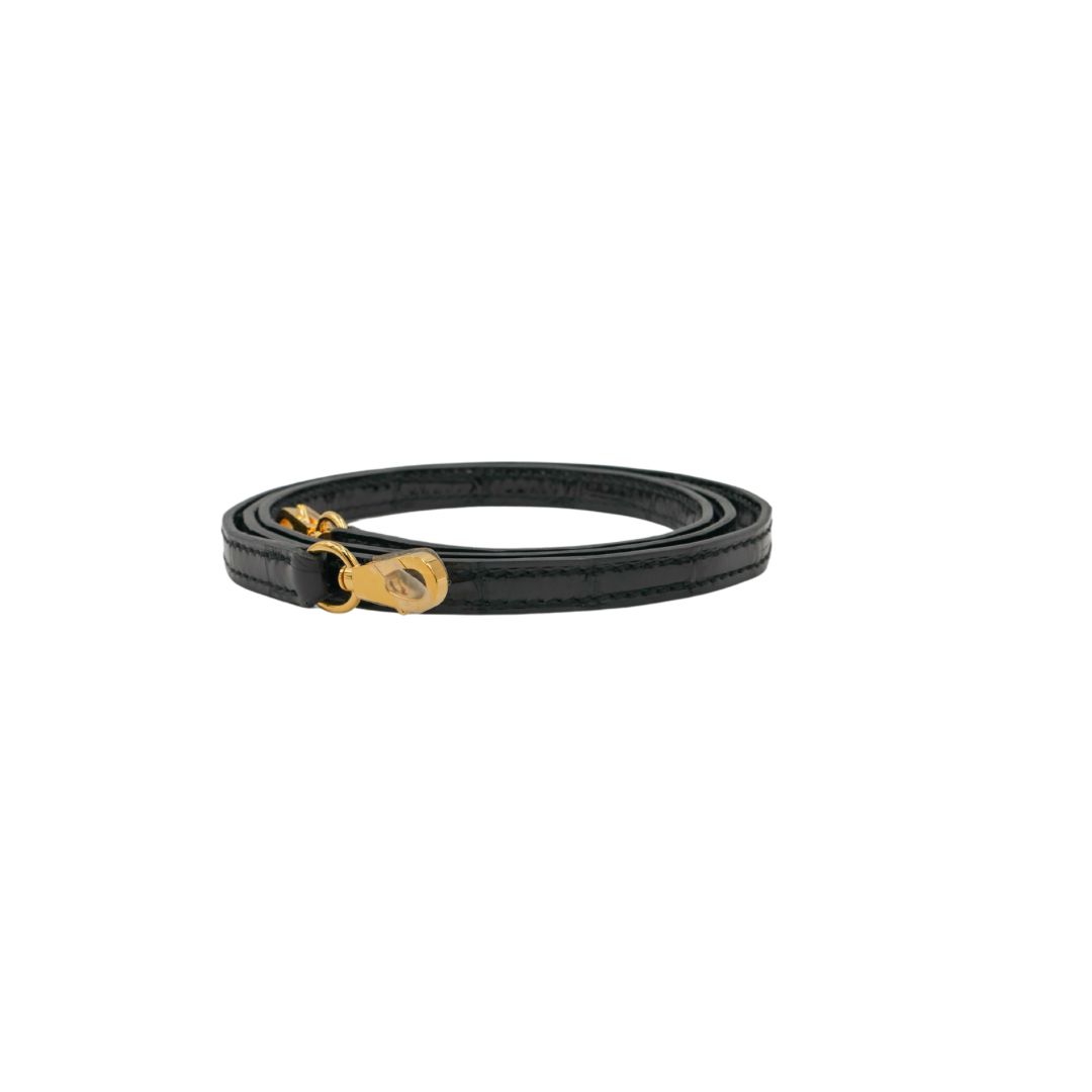 Hermès Kelly II Sellier Mini Black Shiny Crocodile Gold Hardware