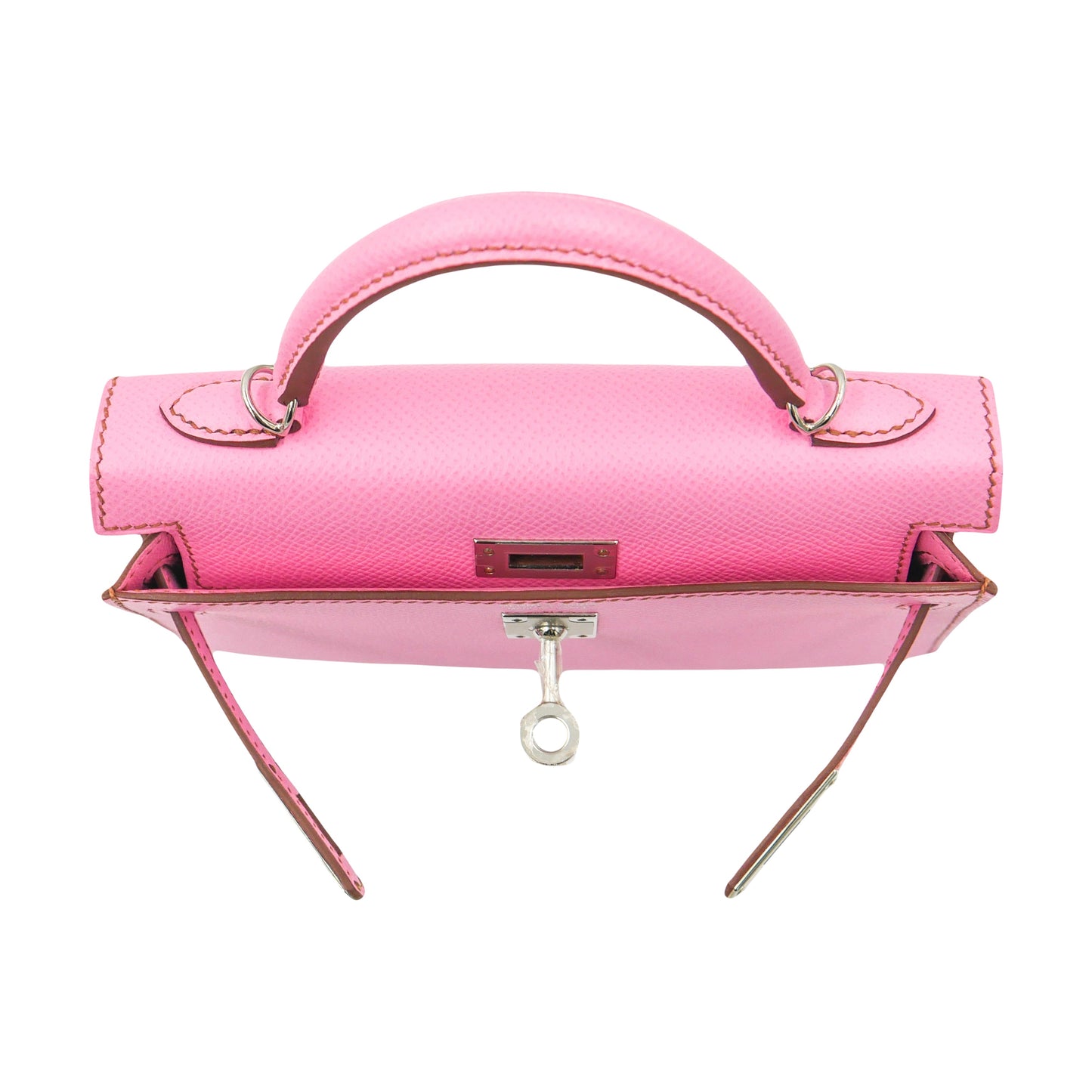 Hermès Kelly II Sellier Mini Bubblegum Epsom Palladium Hardware