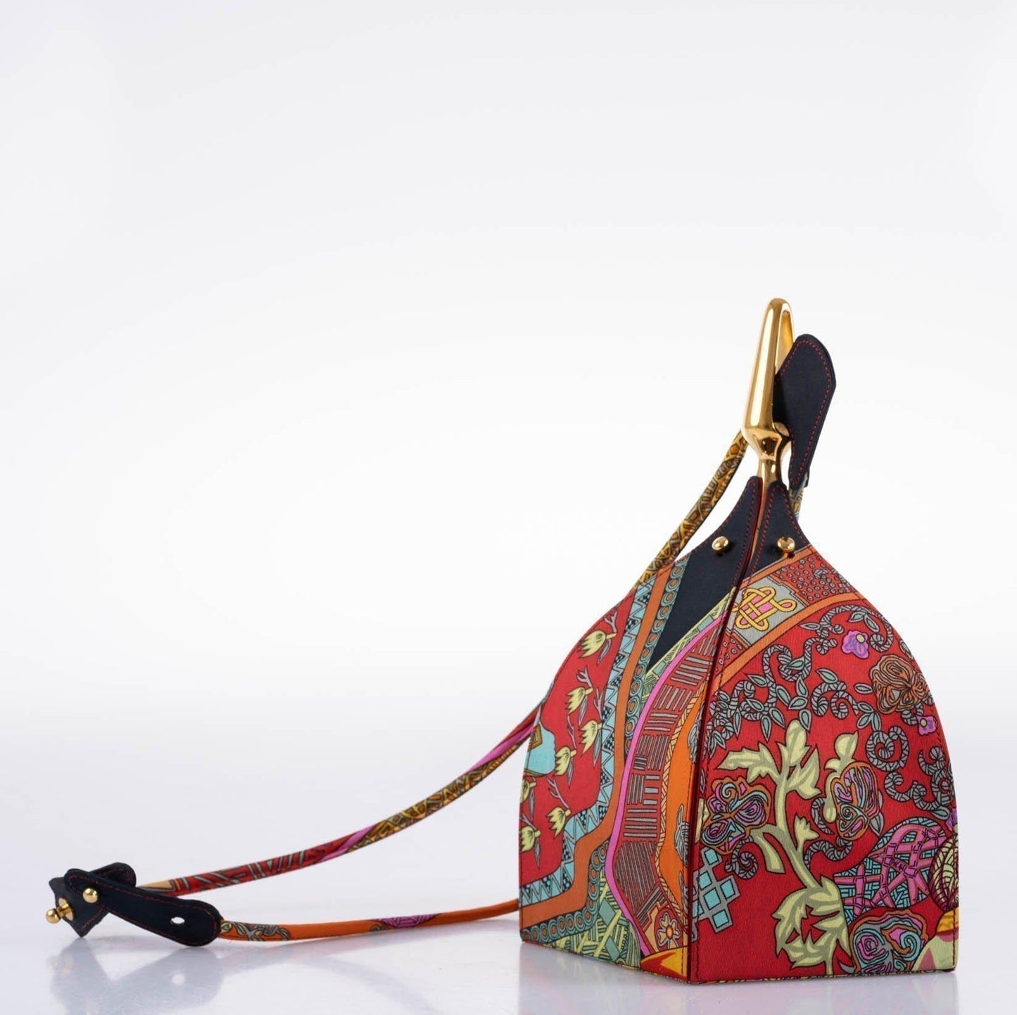 Hermes Unique Silk ‘Art des Steppes’ Yurt Runway Bag - 1991
