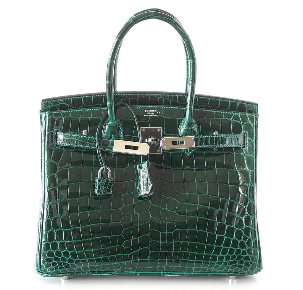 Hermès Birkin 30 Bag Emeraude Niloticus Crocodile