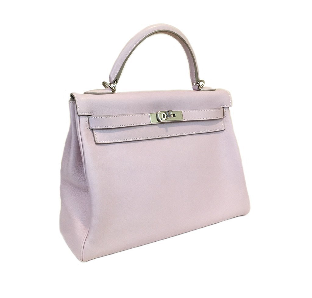Hermès Kelly 32 Rose Dragee Bag PHW