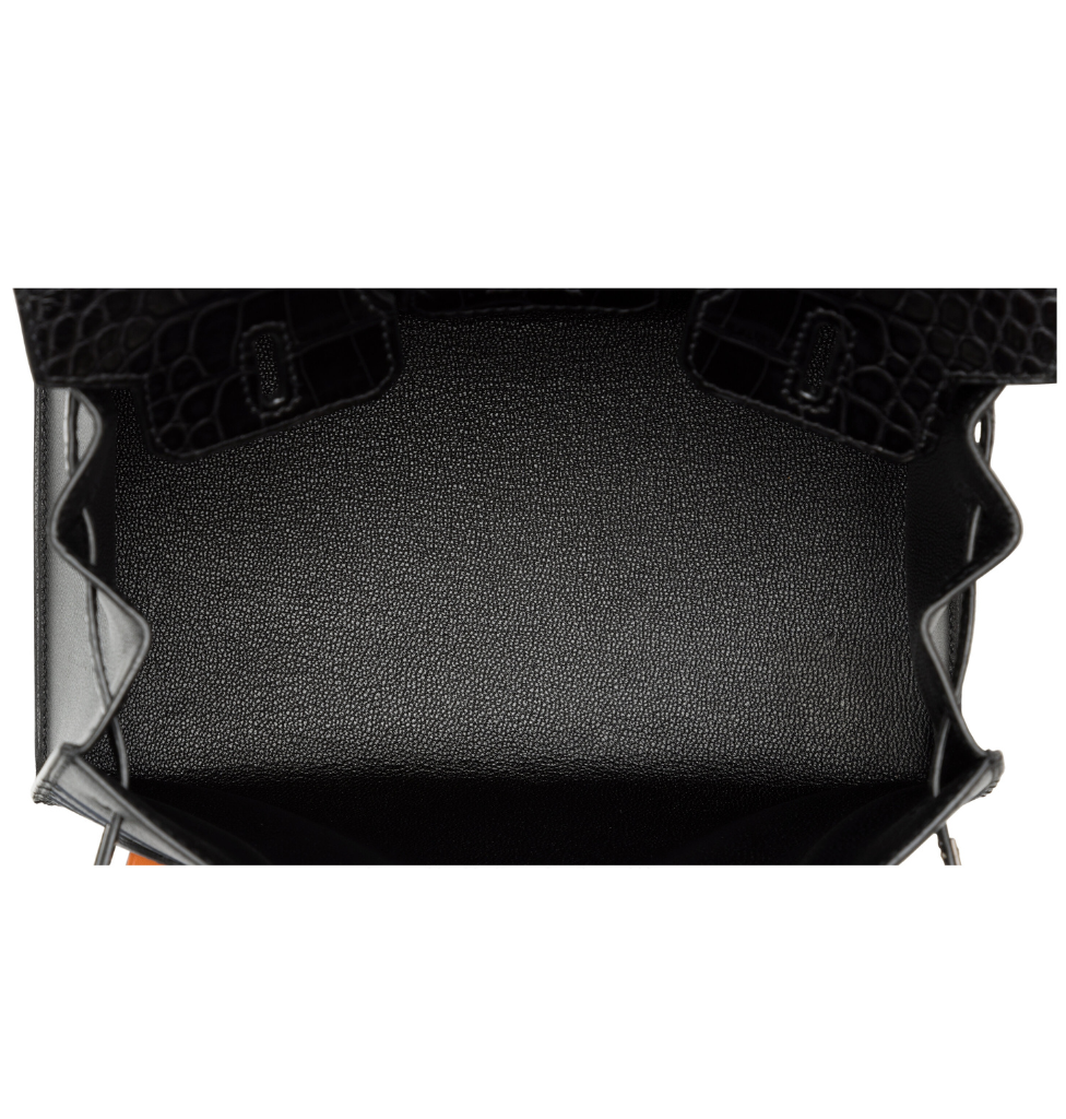 Hermes Birkin 20 So Black Matte Alligator Midnight Faubourg PVD Bag