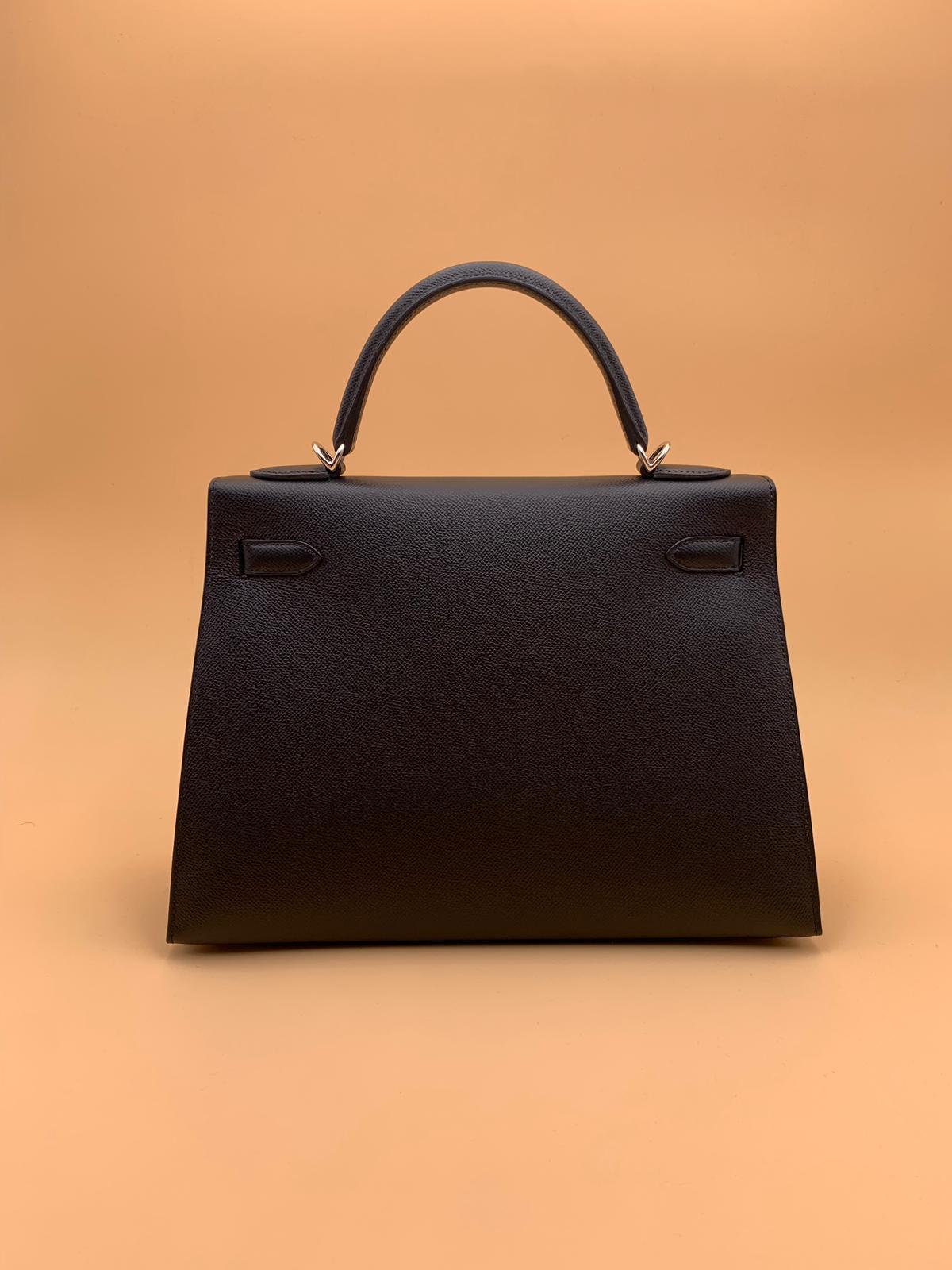 Hermes Black Epsom Kelly Sellier 32 Palladium Hardware