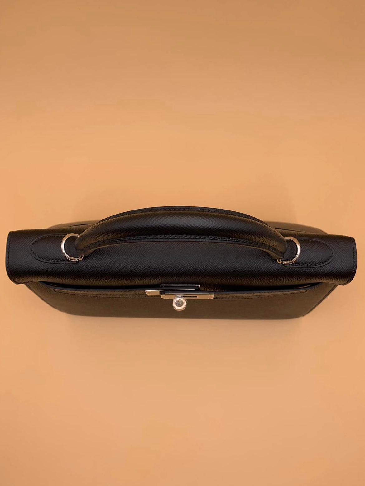 Hermes Black Epsom Kelly Sellier 32 Palladium Hardware
