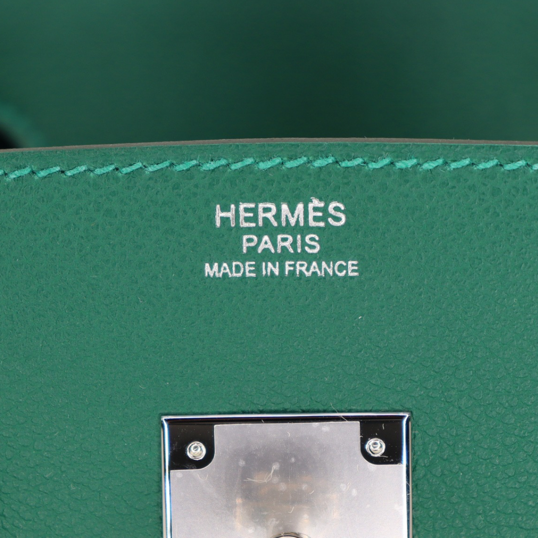 Hermès 29cm Birkin Shoulder Vert Moyen Evercolor Leather Palladium Hardware