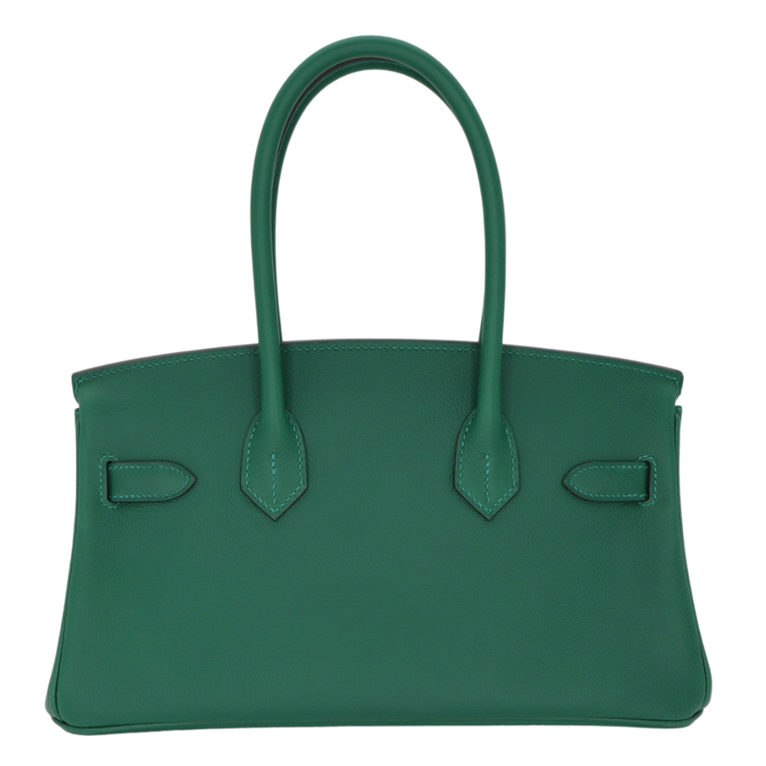 Hermès 29cm Birkin Shoulder Vert Moyen Evercolor Leather Palladium Hardware