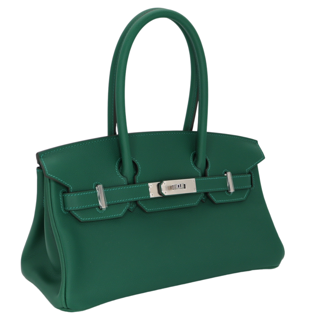Hermès 29cm Birkin Shoulder Vert Moyen Evercolor Leather Palladium Hardware