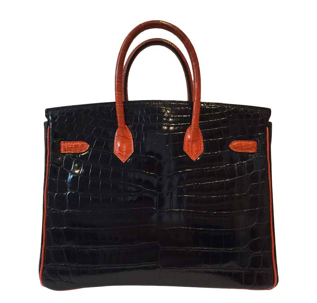 Hermès Bi-Color Birkin Crocodile Bag 25cm
