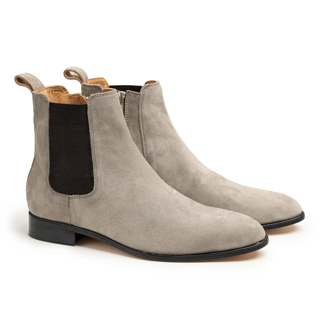 Men’s Gray Suede Chelsea Boots