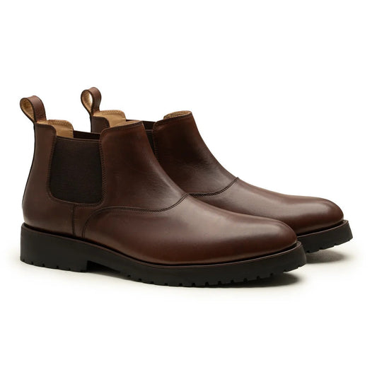 Men’s Brown Leather Half Cut Chelsea Boot