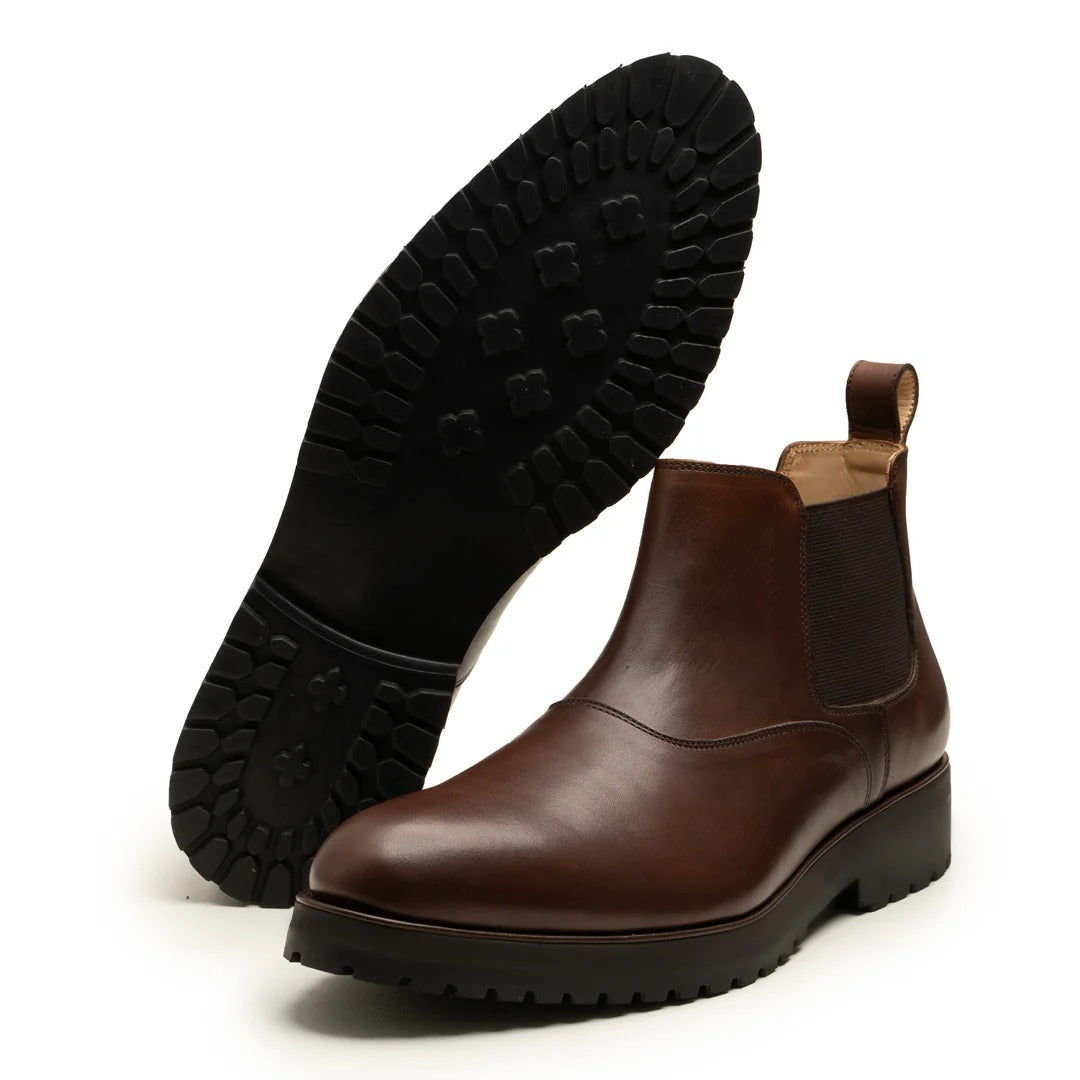 Men’s Brown Leather Half Cut Chelsea Boot