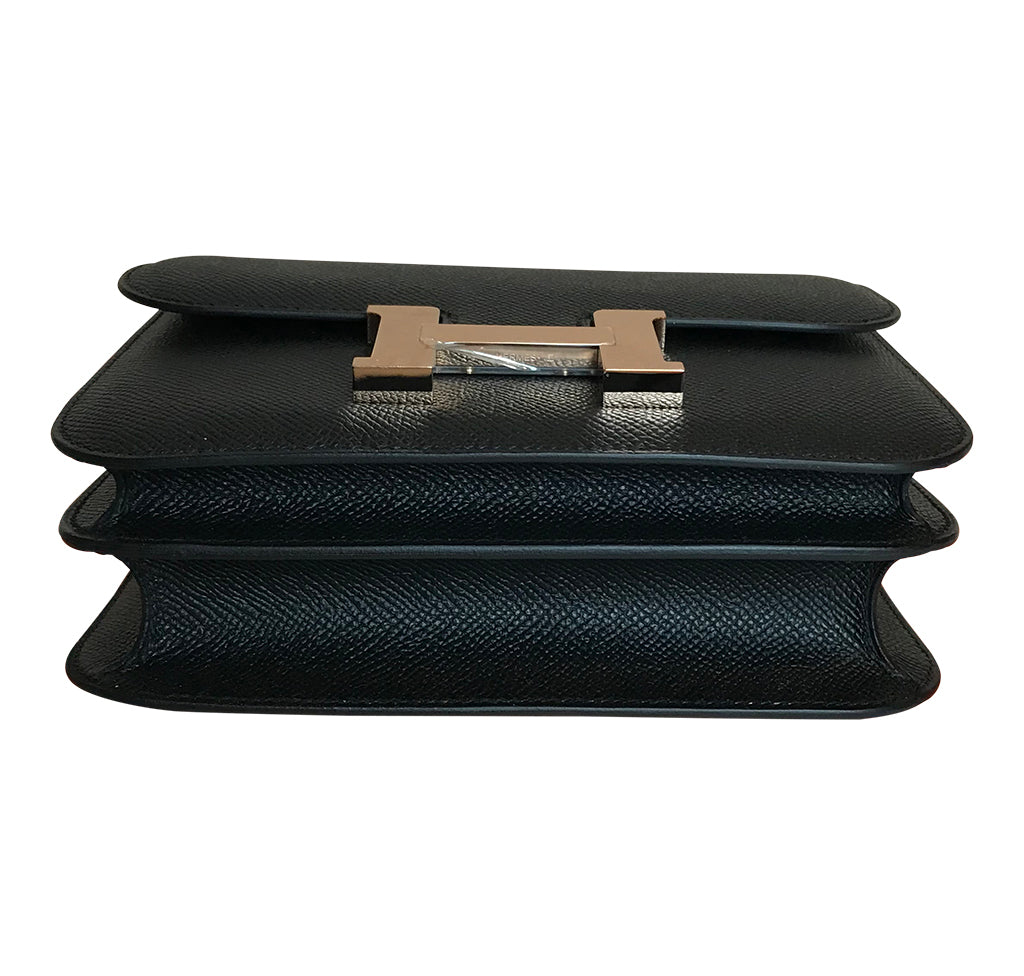 Hermès Constance Mini Bag Noir Epsom Rose Gold HW