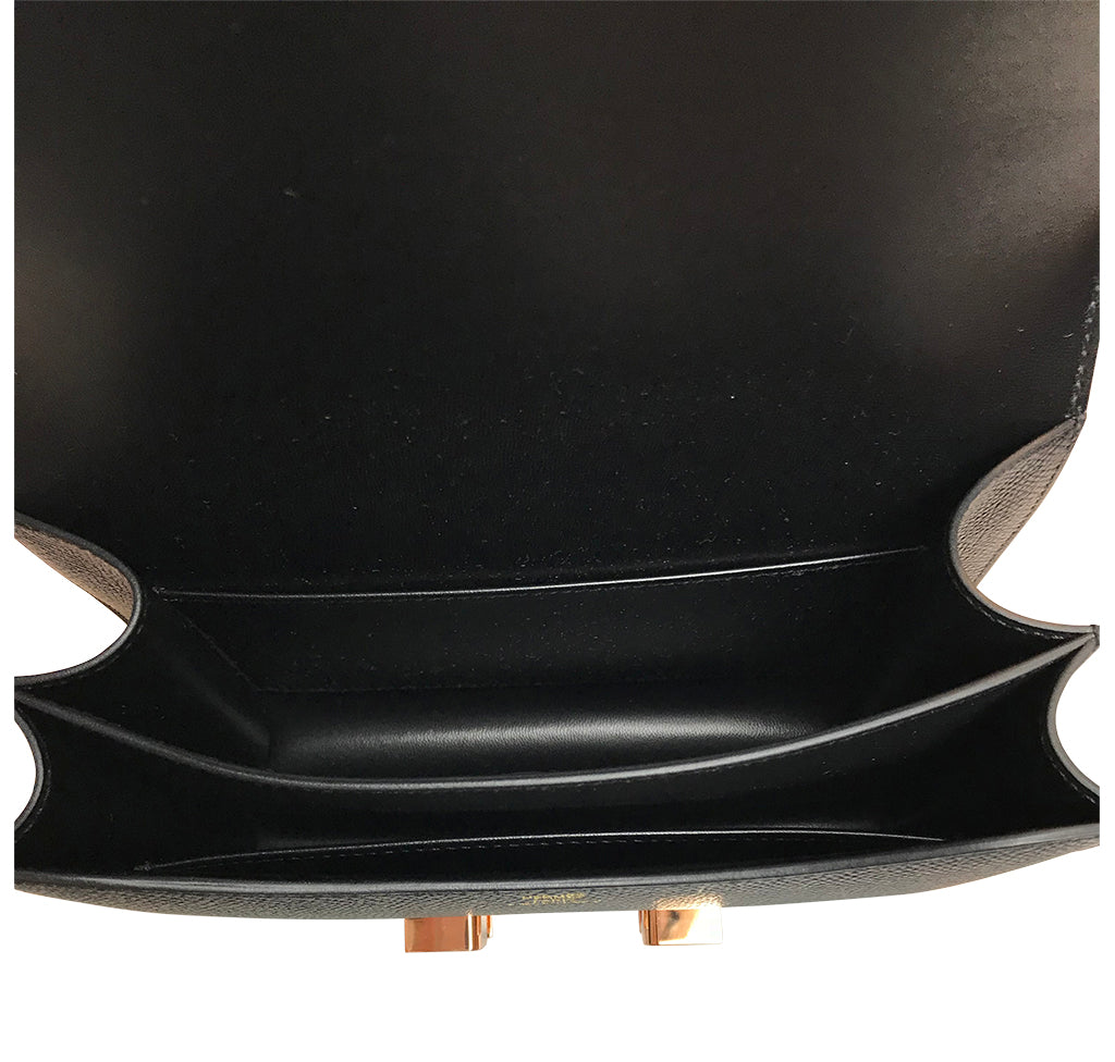 Hermès Constance Mini Bag Noir Epsom Rose Gold HW