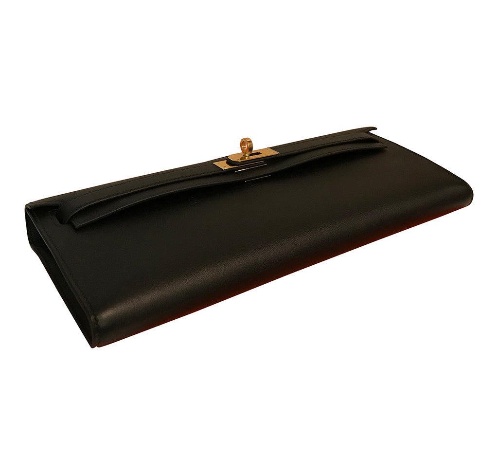 Hermès Kelly Cut Bag Noir Swift GHW