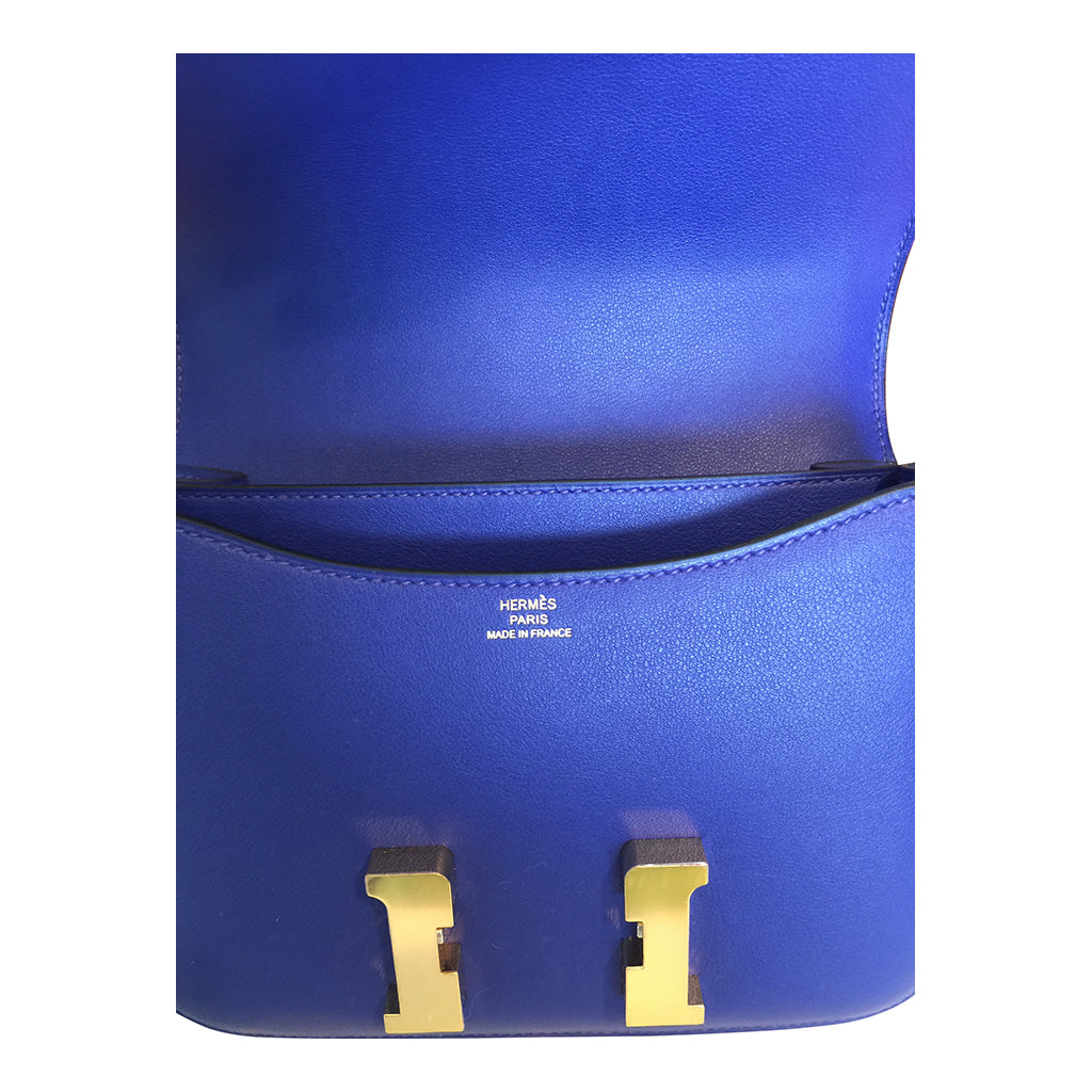 Hermès Constance Mini 18 Bleu Electrique Swift GHW