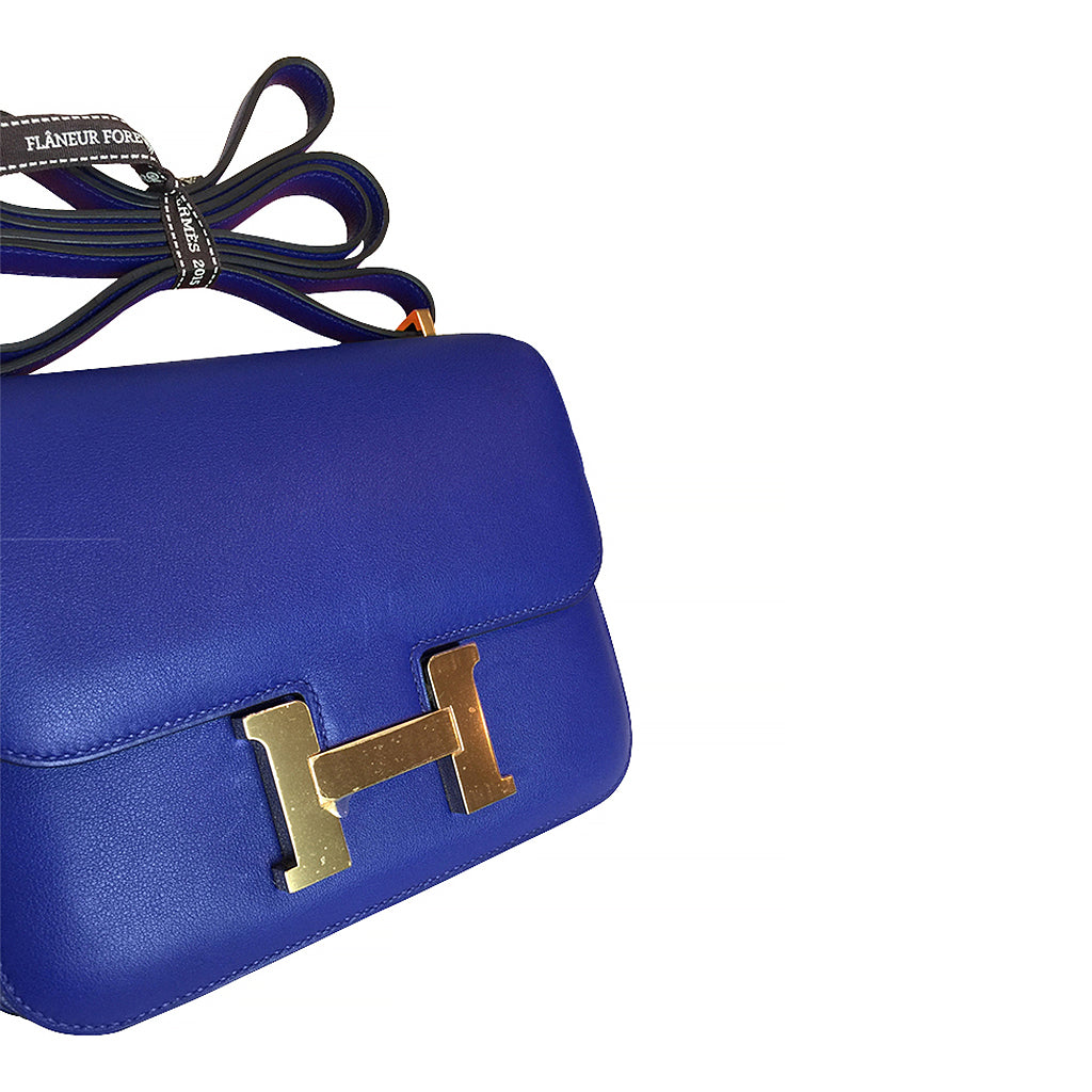 Hermès Constance Mini 18 Bleu Electrique Swift GHW