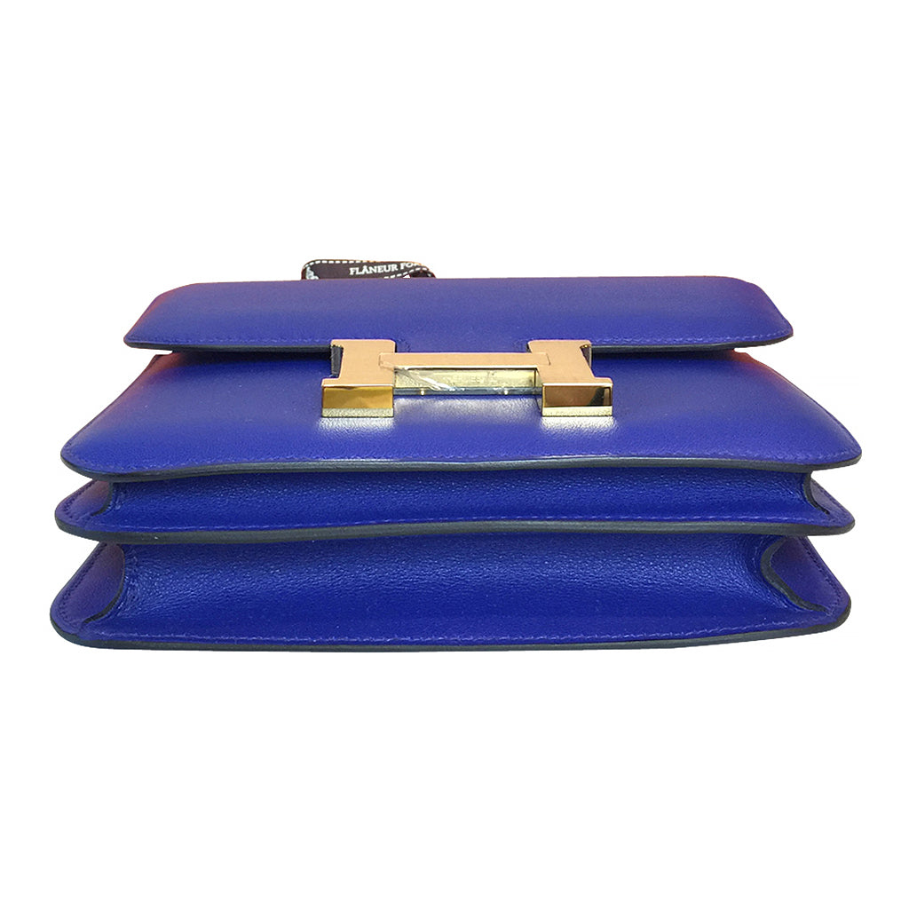 Hermès Constance Mini 18 Bleu Electrique Swift GHW