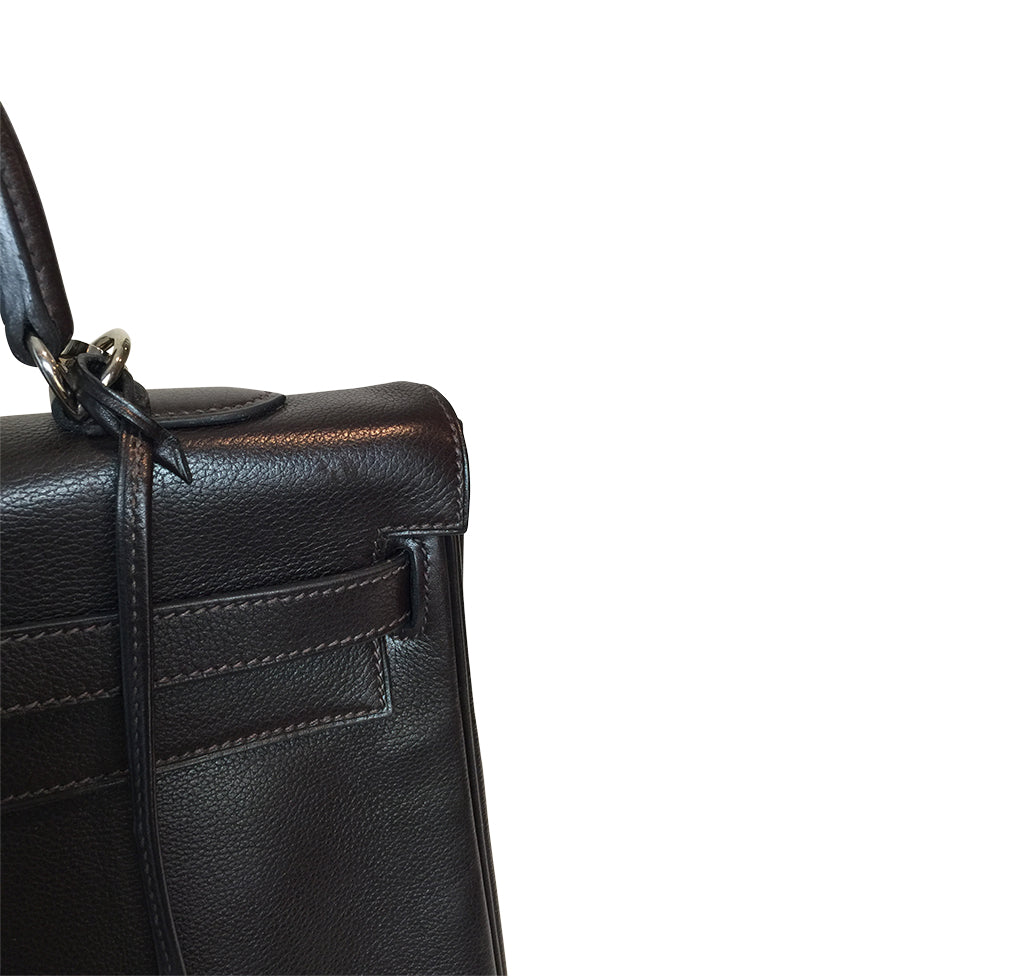 Hermès Kelly 35 Ebene Evergrain PHW