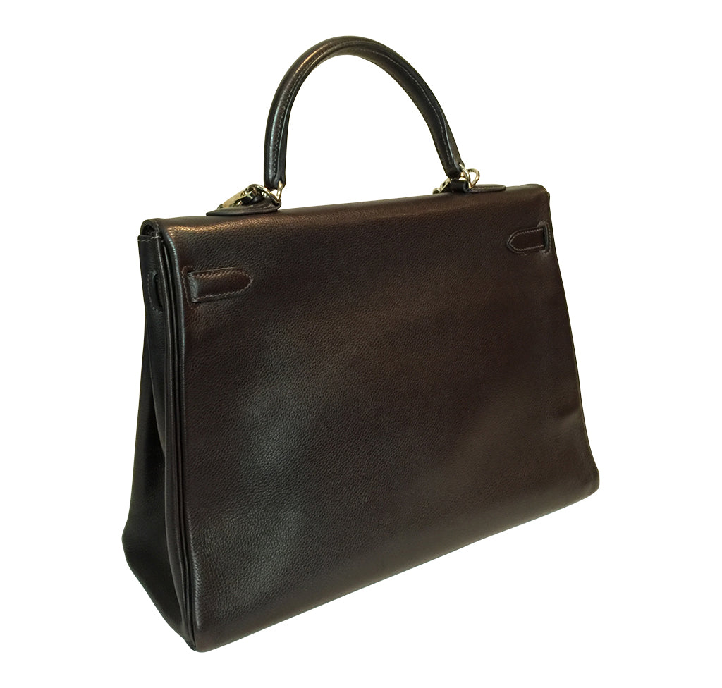 Hermès Kelly 35 Ebene Evergrain PHW