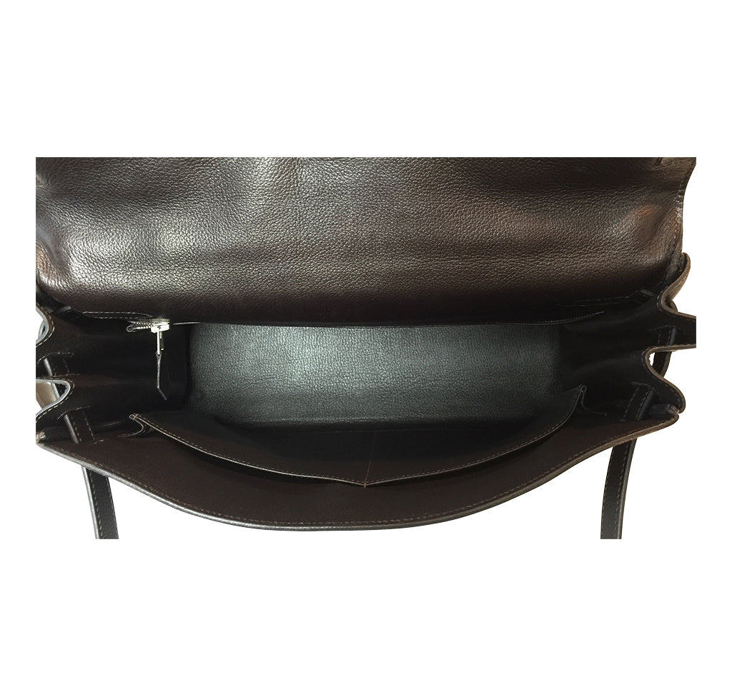 Hermès Kelly 35 Ebene Evergrain PHW