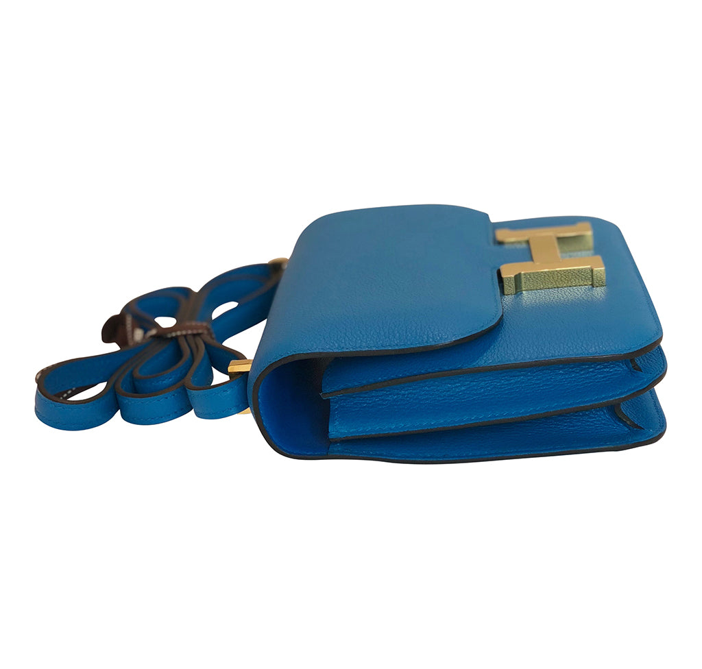 Hermès Constance Mini Blue Zanzibar Epsom GHW