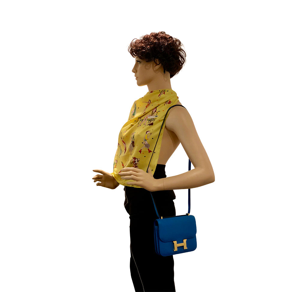 Hermès Constance Mini Blue Zanzibar Epsom GHW