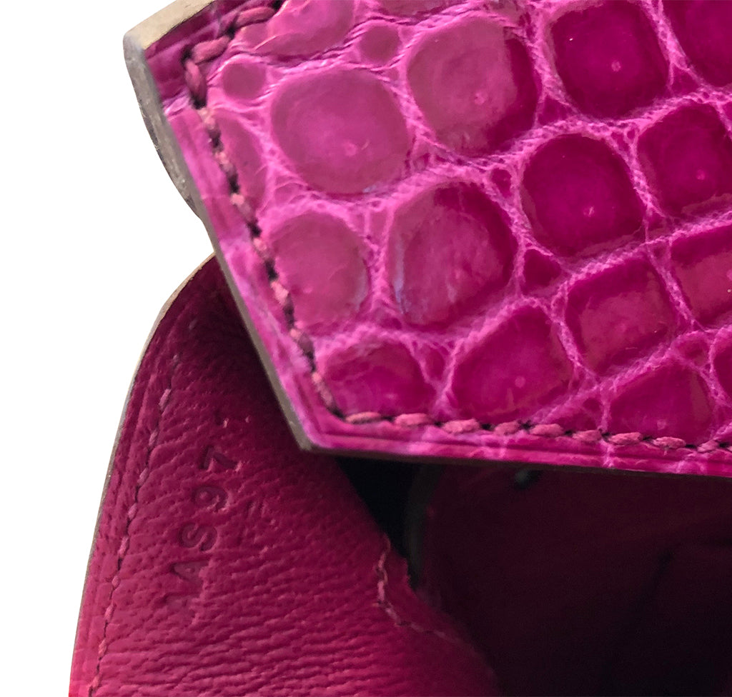 Hermès Birkin 35 Rose Sheherazade Crocodile Bag