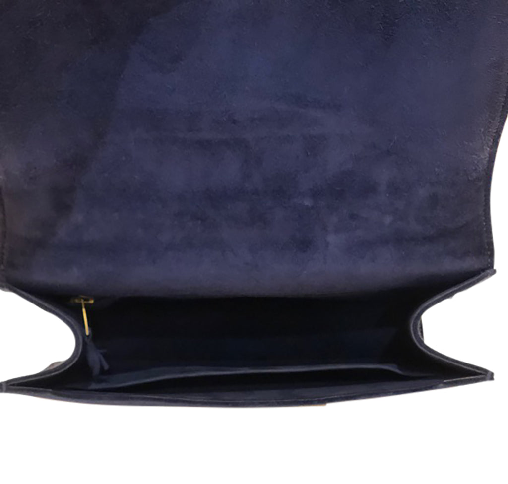 Hermès Constance 24 Vintage Navy Suede Bag GHW