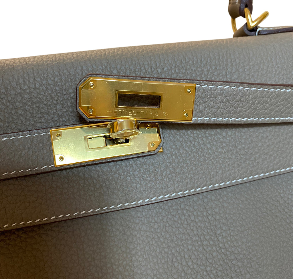 Hermès Kelly 35 Etoupe Togo GHW Bag