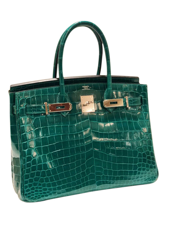 Hermès Birkin 30 Bag Emeraude Niloticus Crocodile PHW