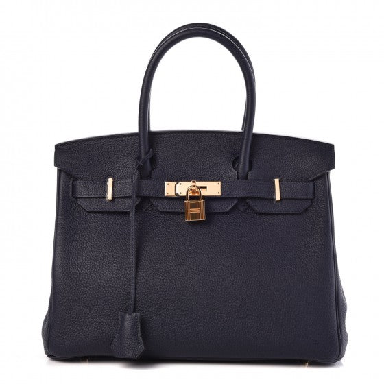 Hermes | Togo Birkin 30 Bleu Nuit | Rose gold