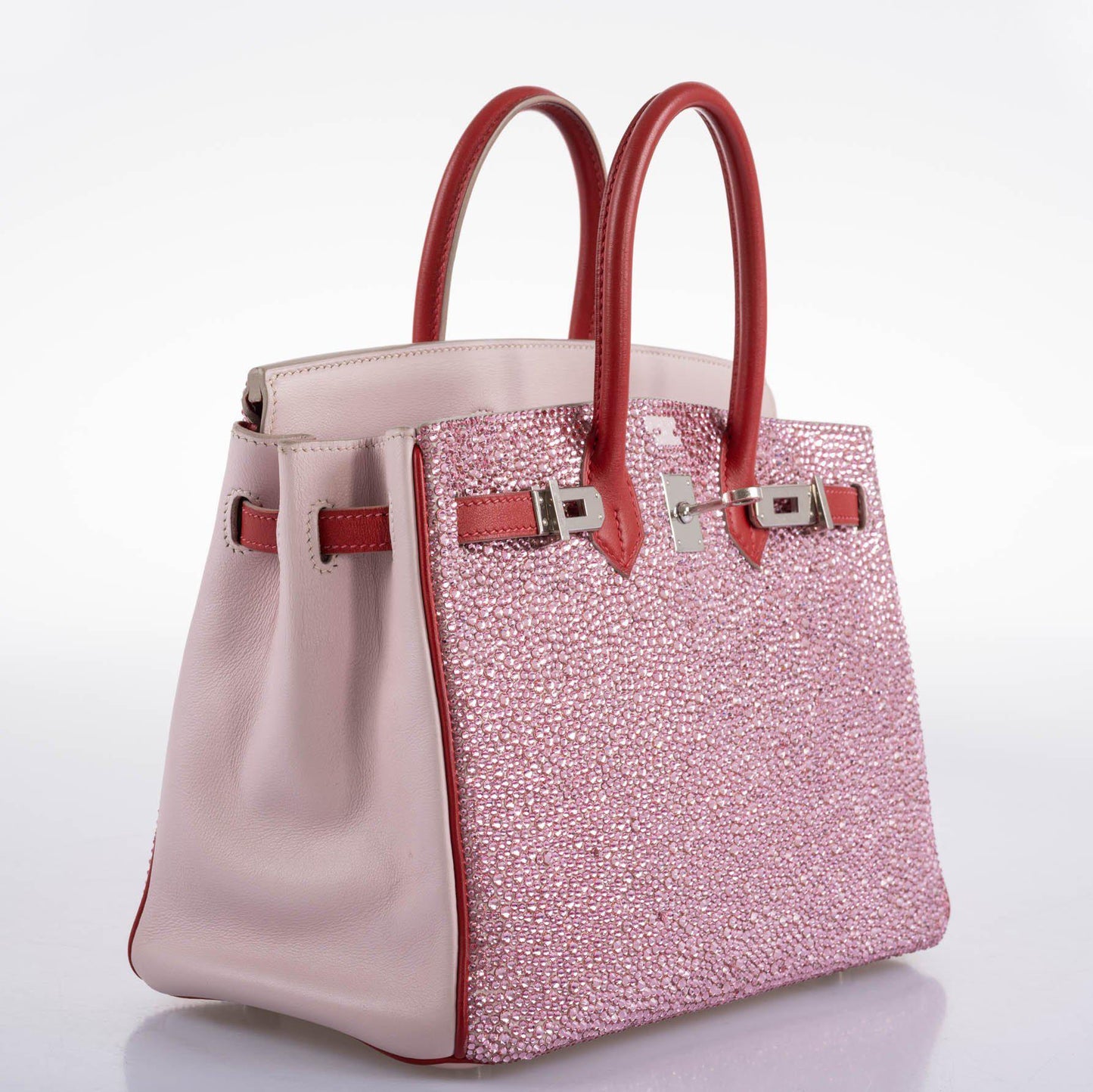 Vintage Hermes Birkin 25 ‘Pink Princess’ HSS Rose Dragee & Rouge Tomate Swift with Palladium Hardware