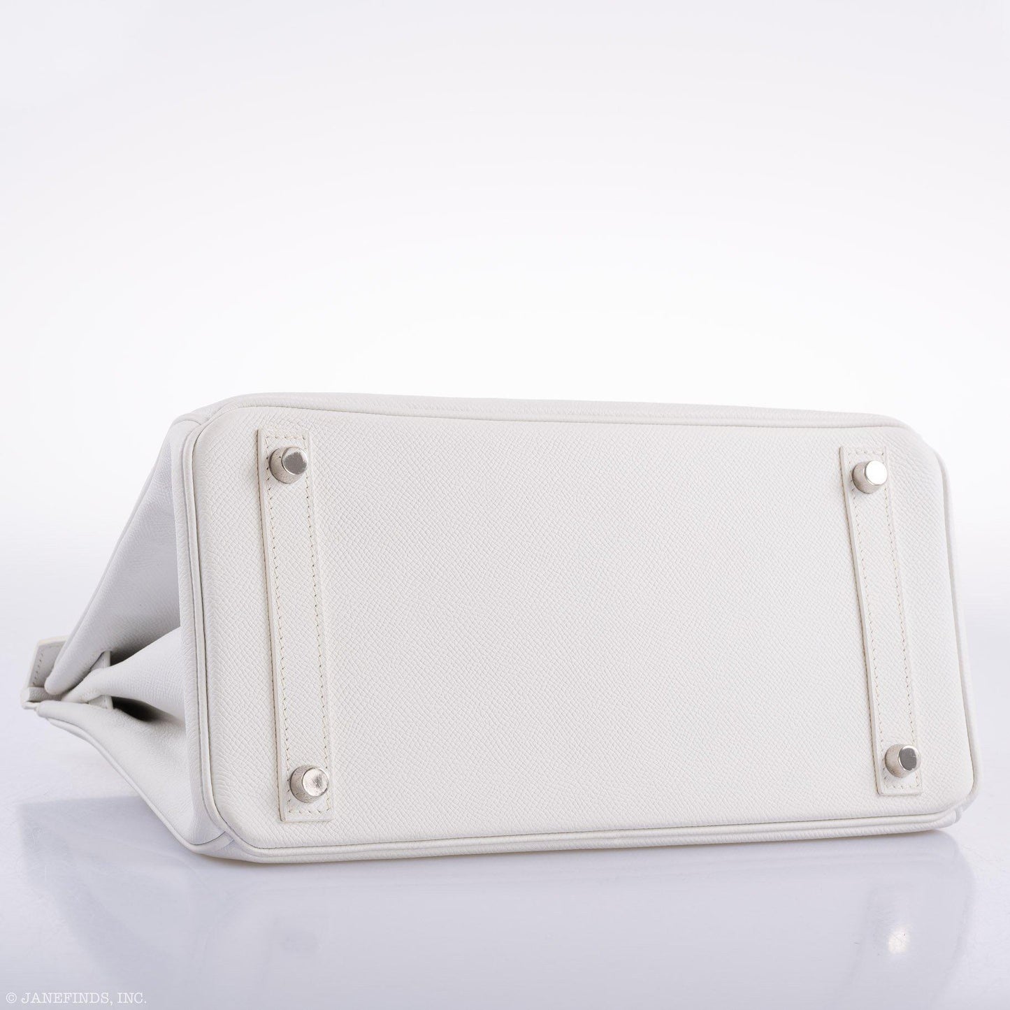Vintage Hermes Birkin 30 White Epsom with Custom Feather Panel & Palladium Hardware - 2010, N Square